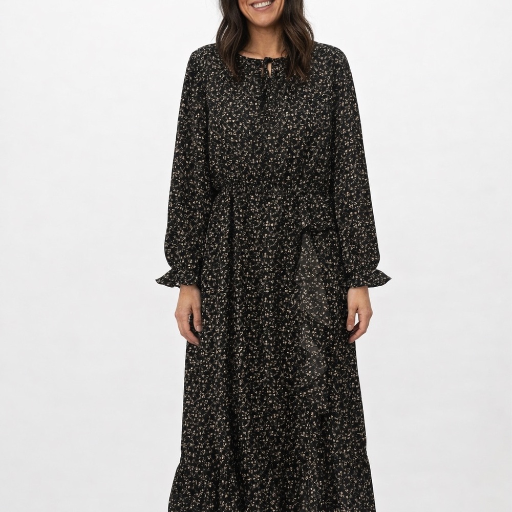 Floral Black Maxi Dress